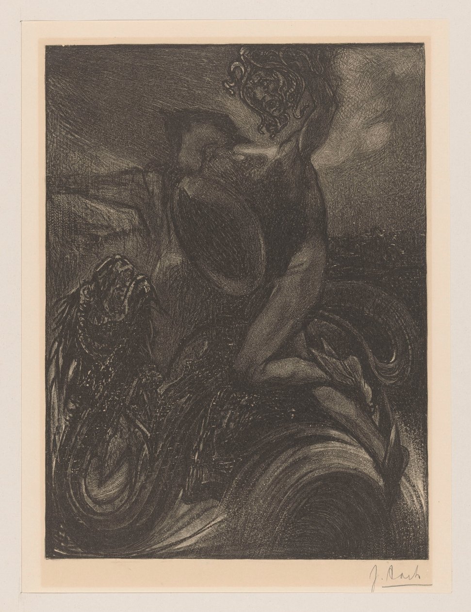 Perseus and the Sea Monster by Johannes Josephus Aarts (signed by artist)