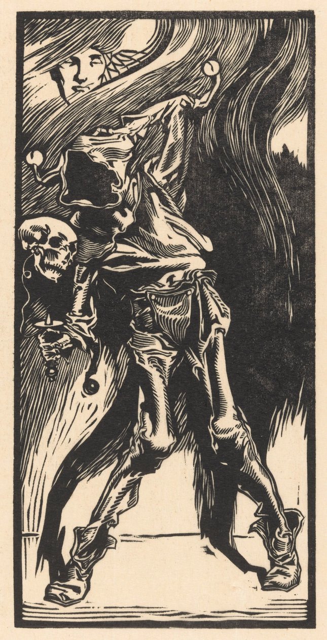Death as a Harlequin, Playing Bilboquet by Johannes Josephus Aarts