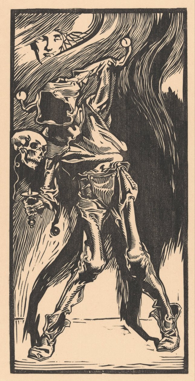 Death as a Harlequin, Playing Bilboquet by Johannes Josephus Aarts