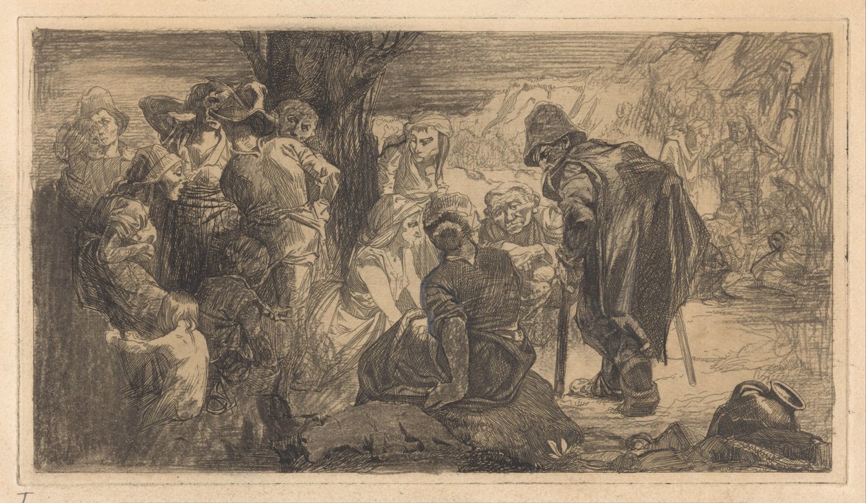 Men, Women, and Children by a Tree by Johannes Josephus Aarts