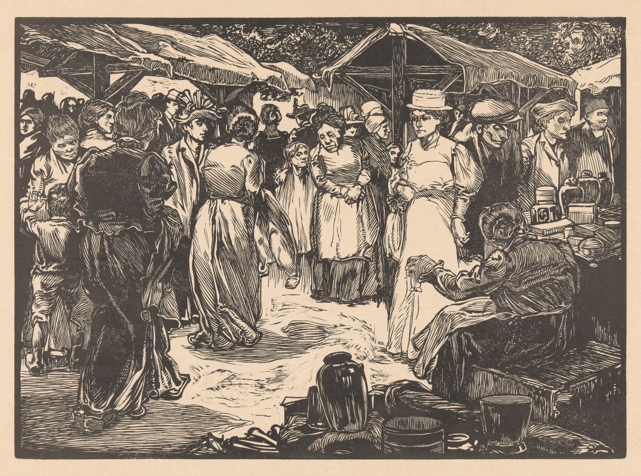 Market Scene with Men and Women by Johannes Josephus Aarts