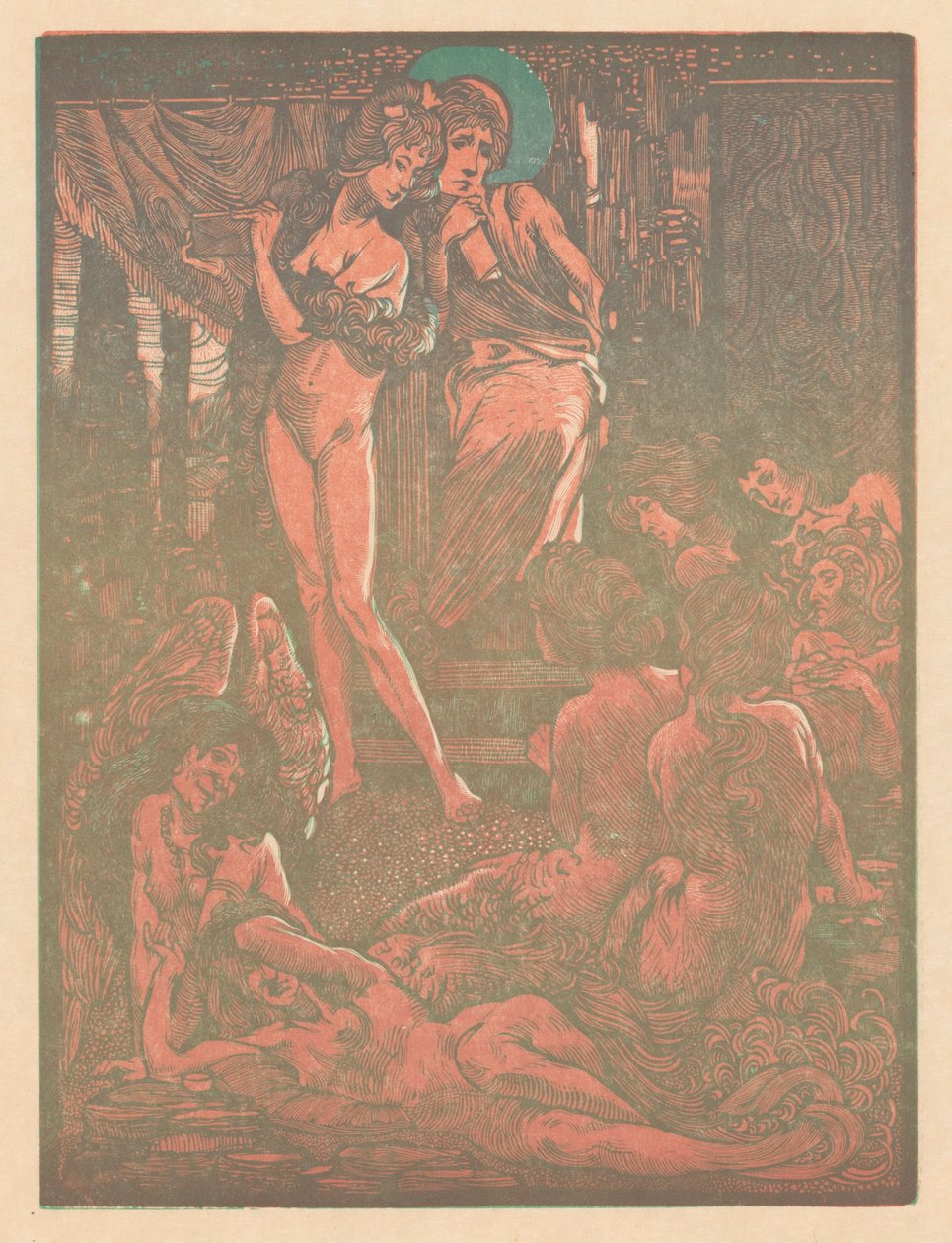Nine Fantastic Female Figures by Johannes Josephus Aarts