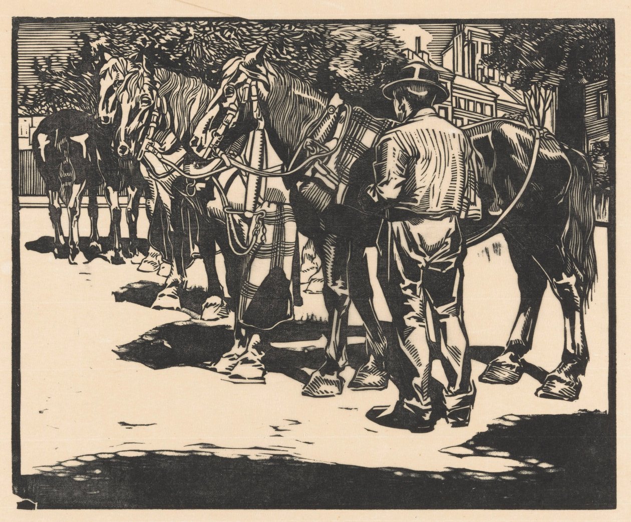 Riding Horses in a Square by Johannes Josephus Aarts