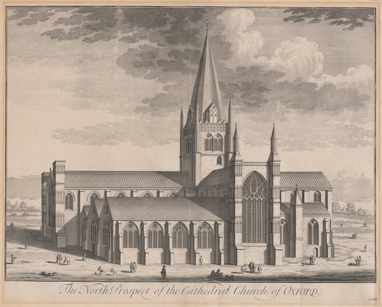 The North Prospect of the Cathedral Church of Oxford by Johannes Kip, after Leendert Knijff