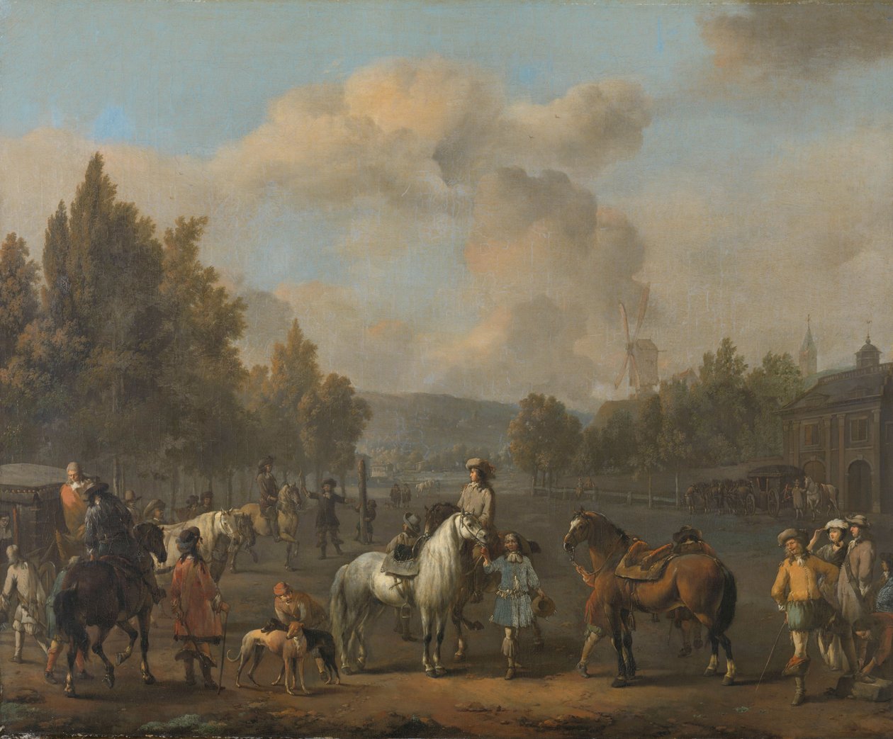 The Riding School by Johannes Lingelbach