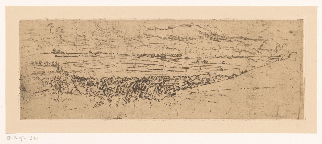 Rolling Landscape with Village by Johannes Löhr