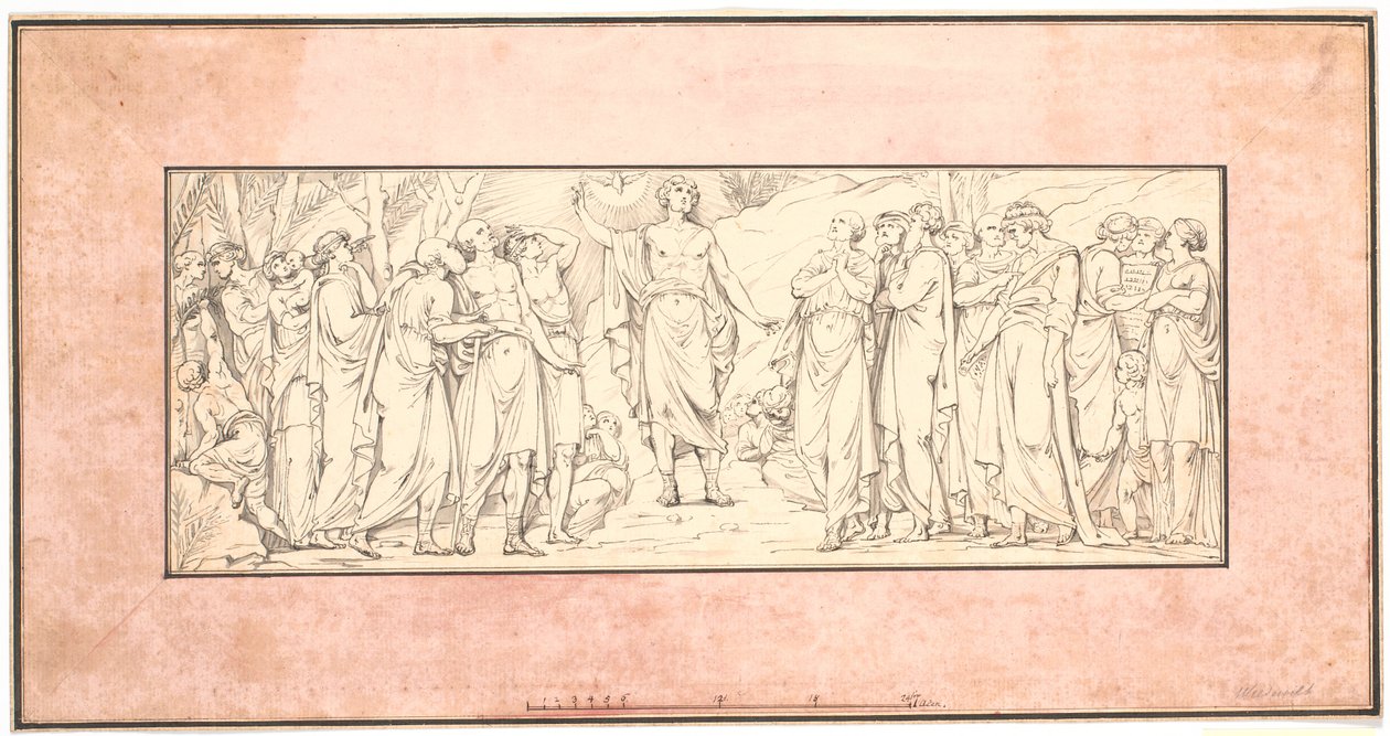 The Sermon on the Mount. Sketch for a Lost Relief for the Marble Church (gable ends above corner windows) by Johannes Wiedewelt