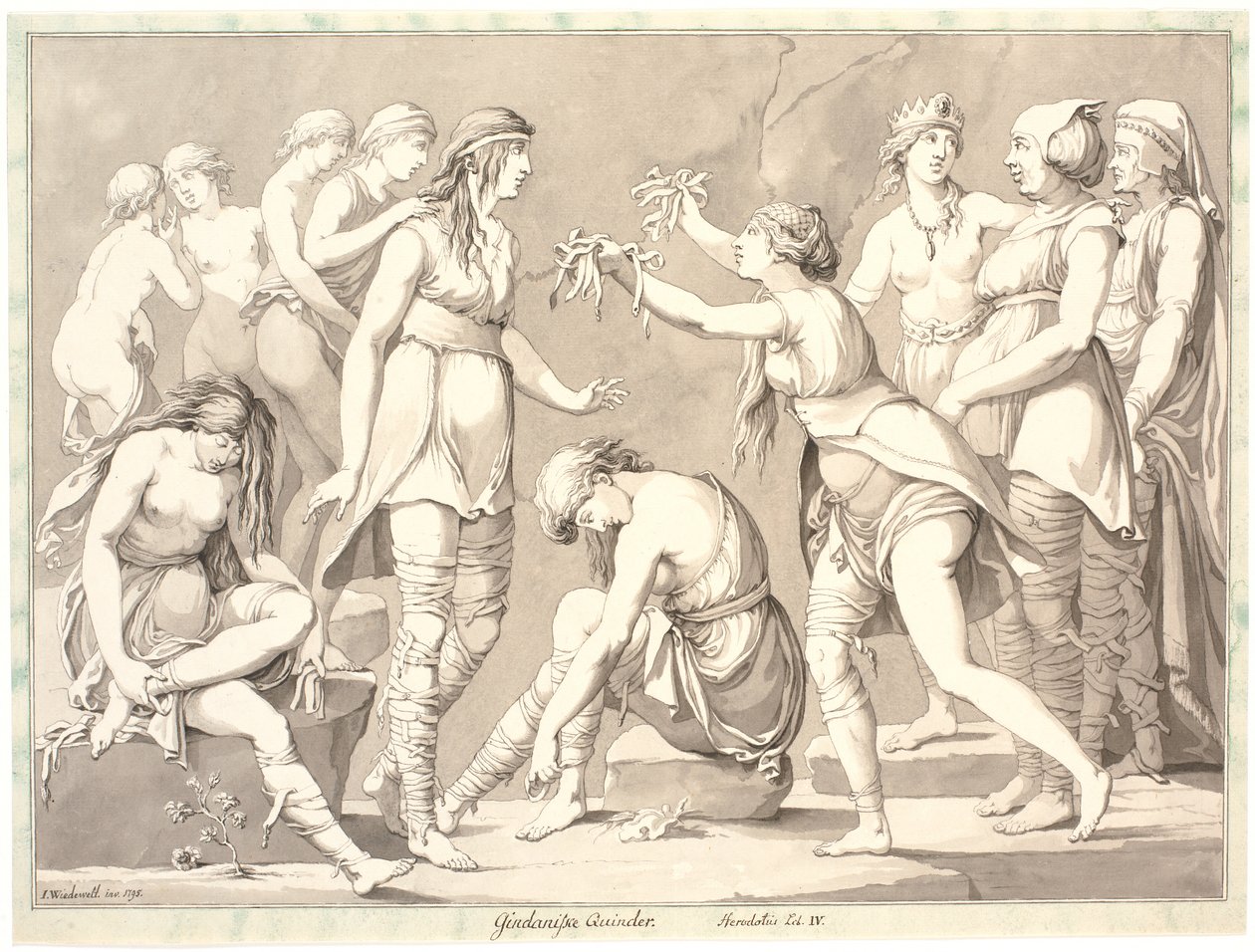 Gindanische Quinder. Herodotius Lib. IV by Johannes Wiedewelt
