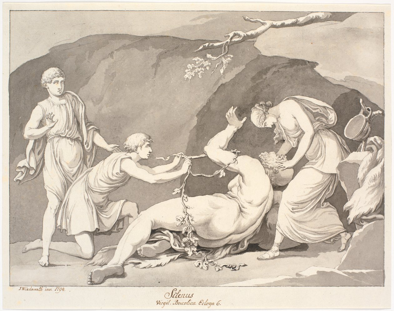 Silenus / Virgil. Bucolia Ecloga 6 by Johannes Wiedewelt