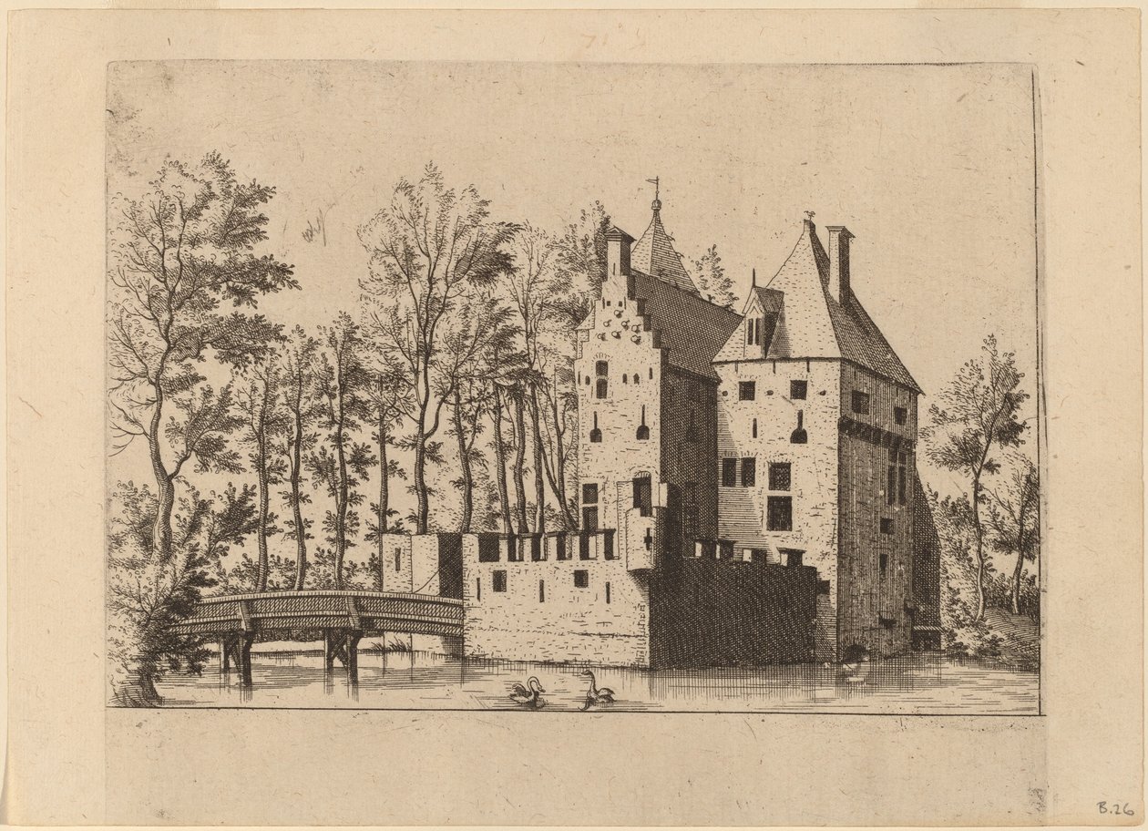 Castle with Lift-Bridge by Johannes and Lucas van Doetechum after Master of the Small Landscapes