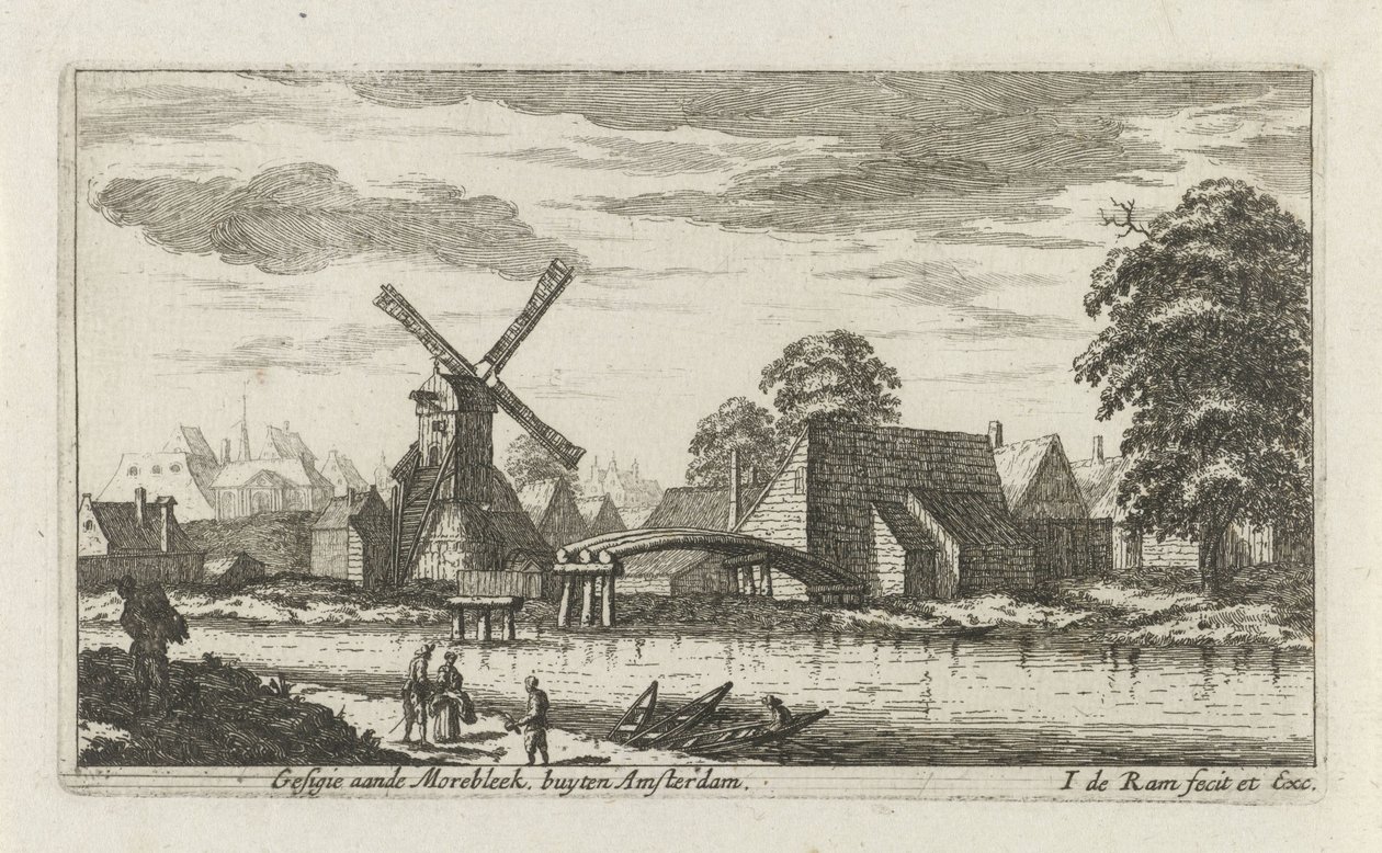 View of the Morebleek Outside Amsterdam by Johannes de Ram