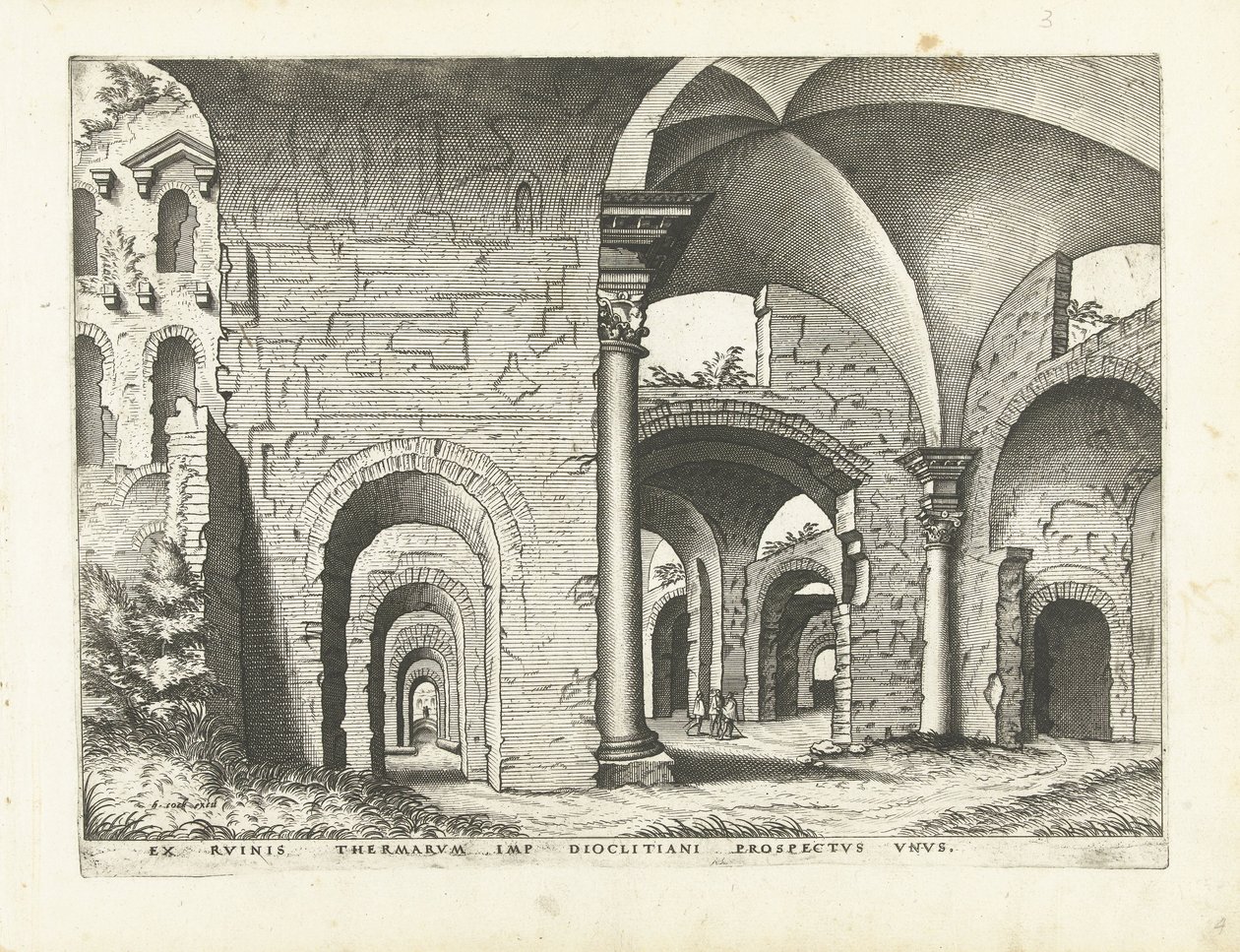 View of the Baths of Diocletian by Johannes of Lucas van Doetechum (attributed to)