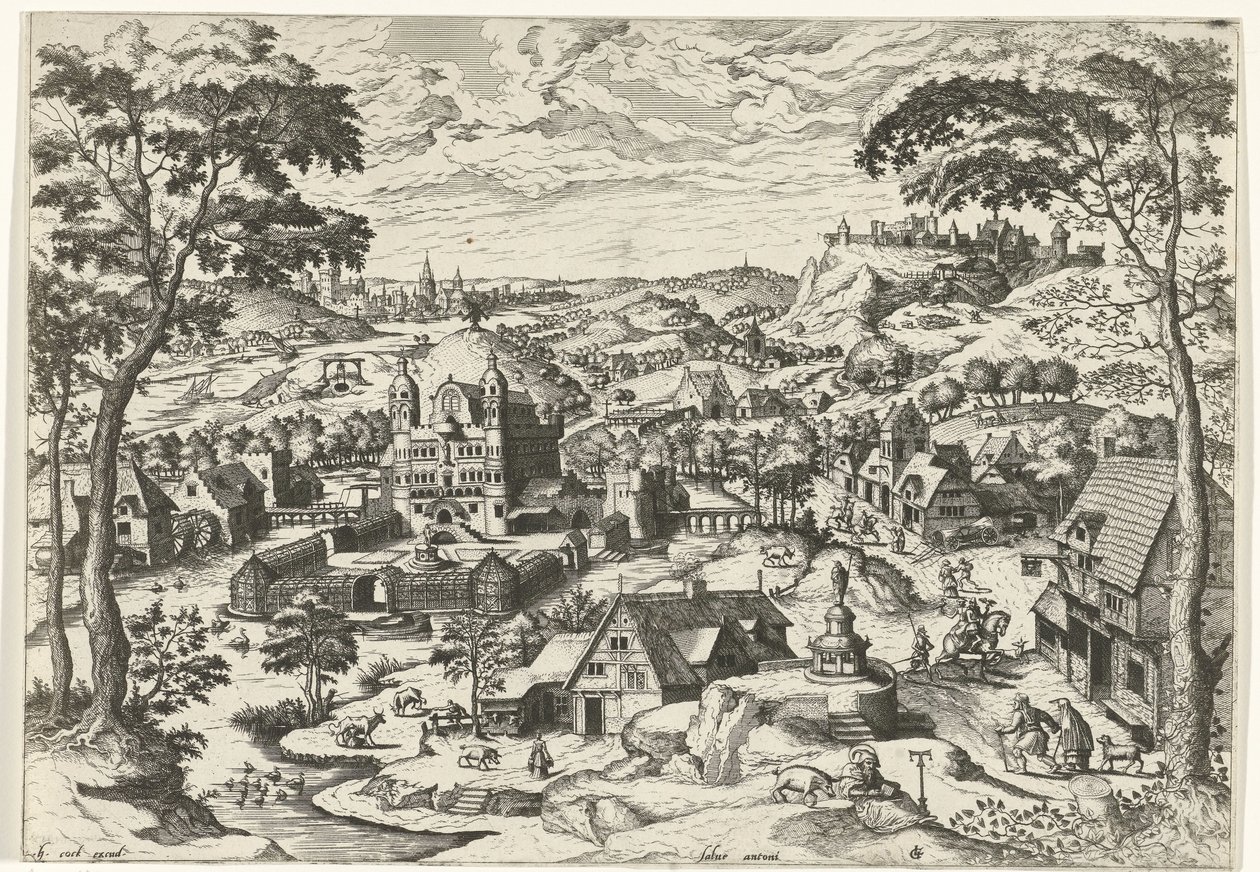 Landscape with Saint Anthony by Johannes of Lucas van Doetechum