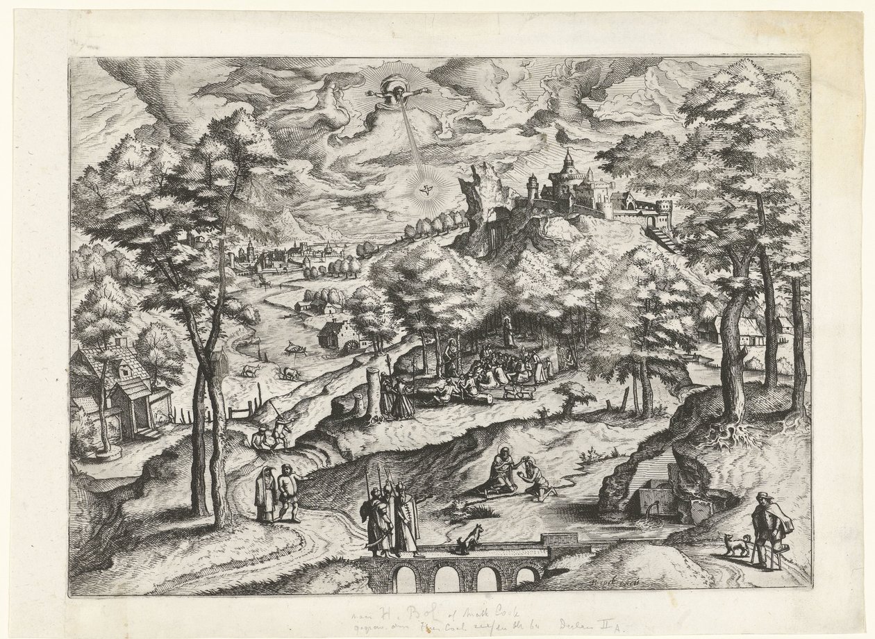 Landscape with Baptism of Christ by Johannes of Lucas van Doetechum