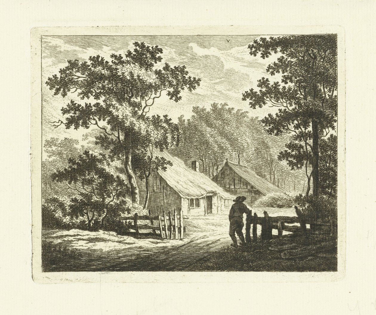 Landscape with Farm and Yard with Fence by Johannes van Cuylenburgh