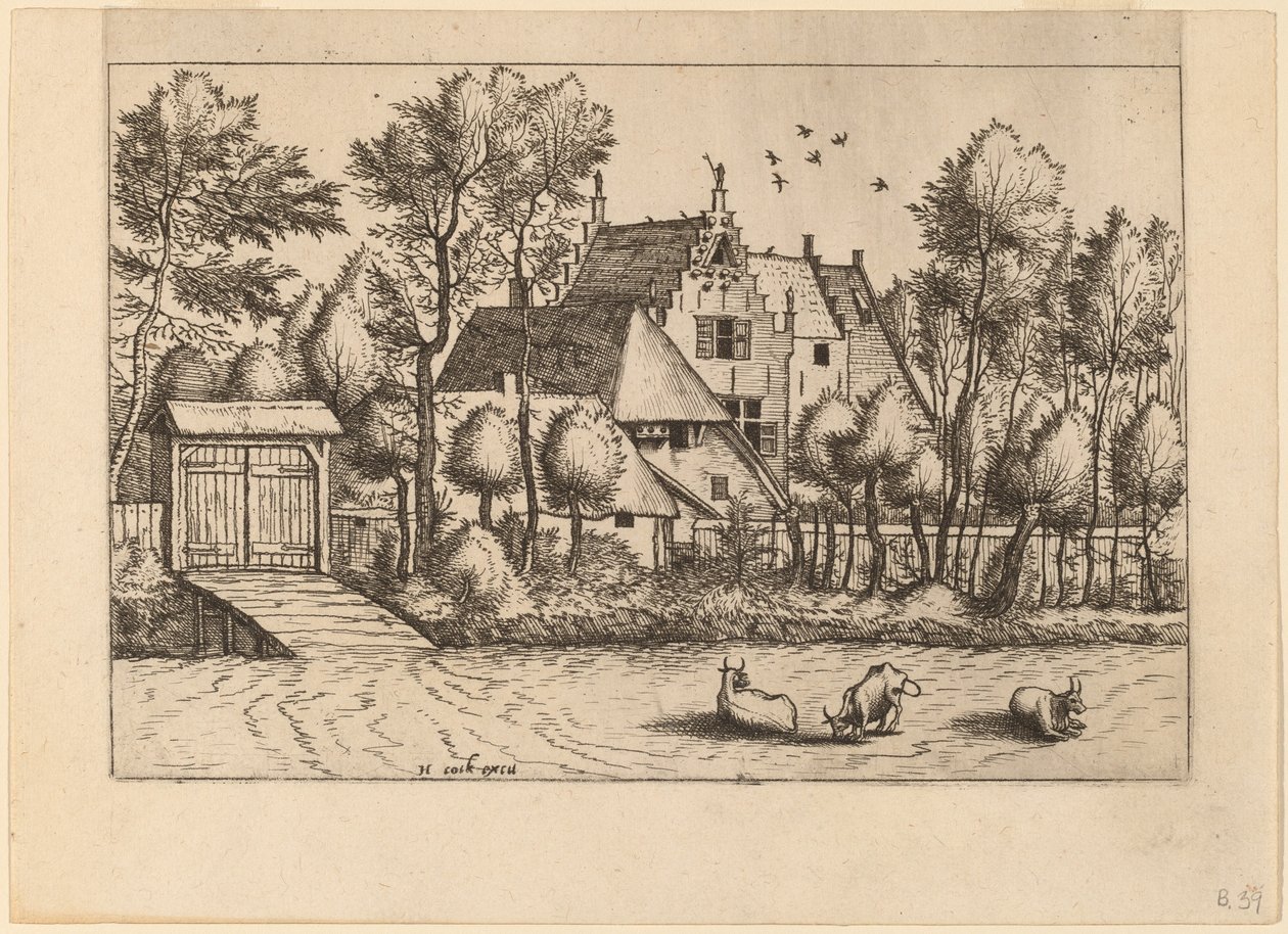 Country House with a Ditch by Johannes van Doetechum, the Elder and Lucas
