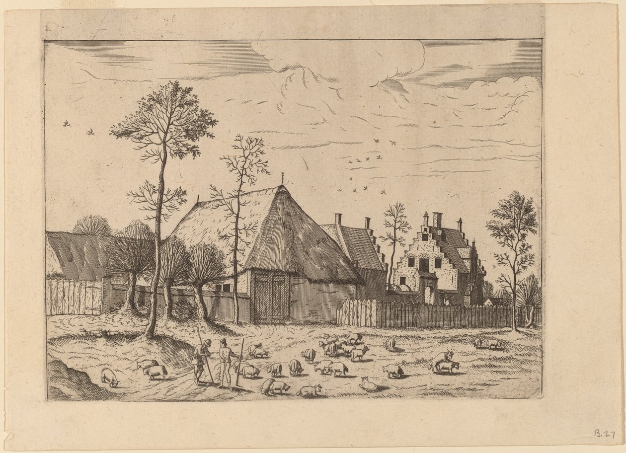 Shed with Cottage by Johannes van Doetechum, the Elder and Lucas