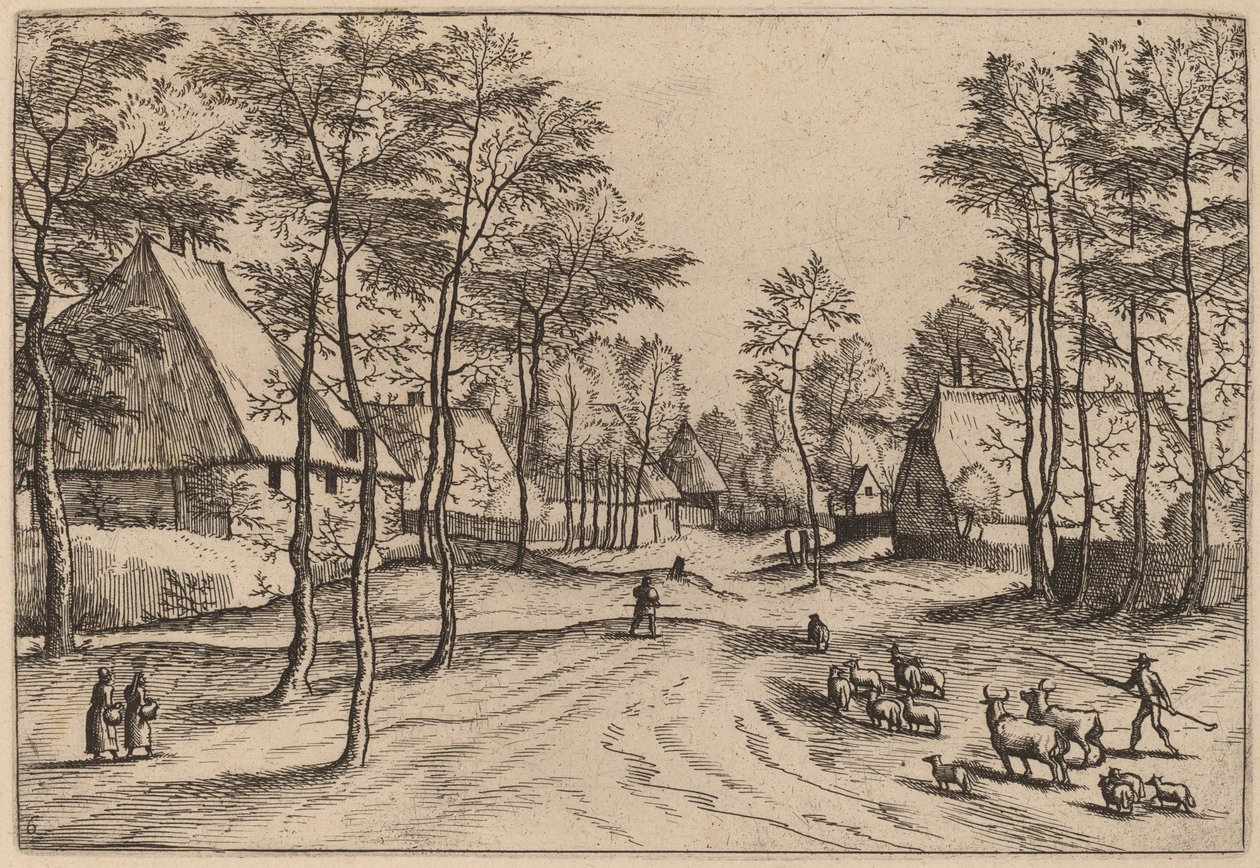 Village Street by Johannes van Doetechum, the Elder and Lucas