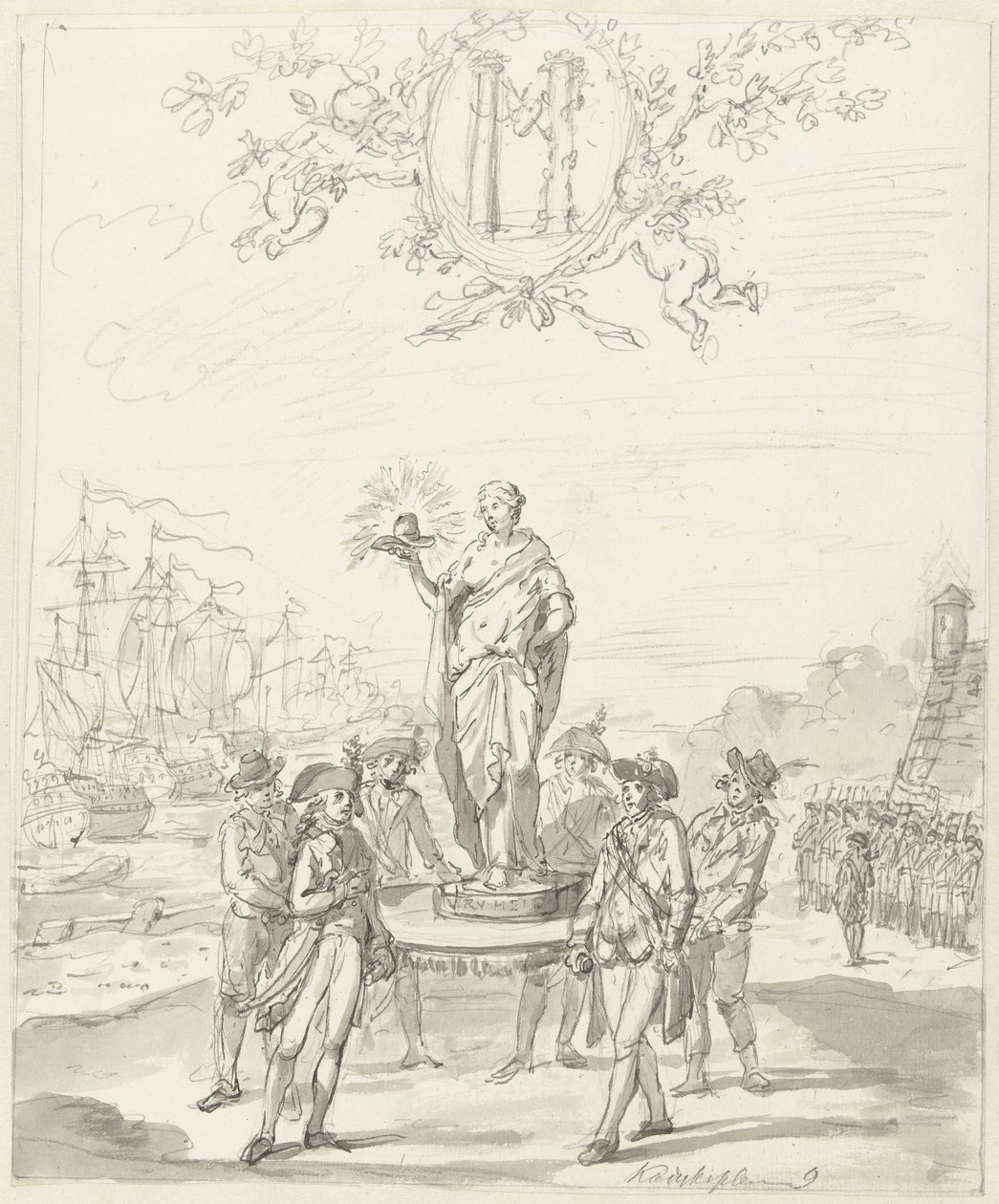 General Armament, Decoration on the Kadijksplein, 1795 by Johannes van Dregt (rejected attribution)
