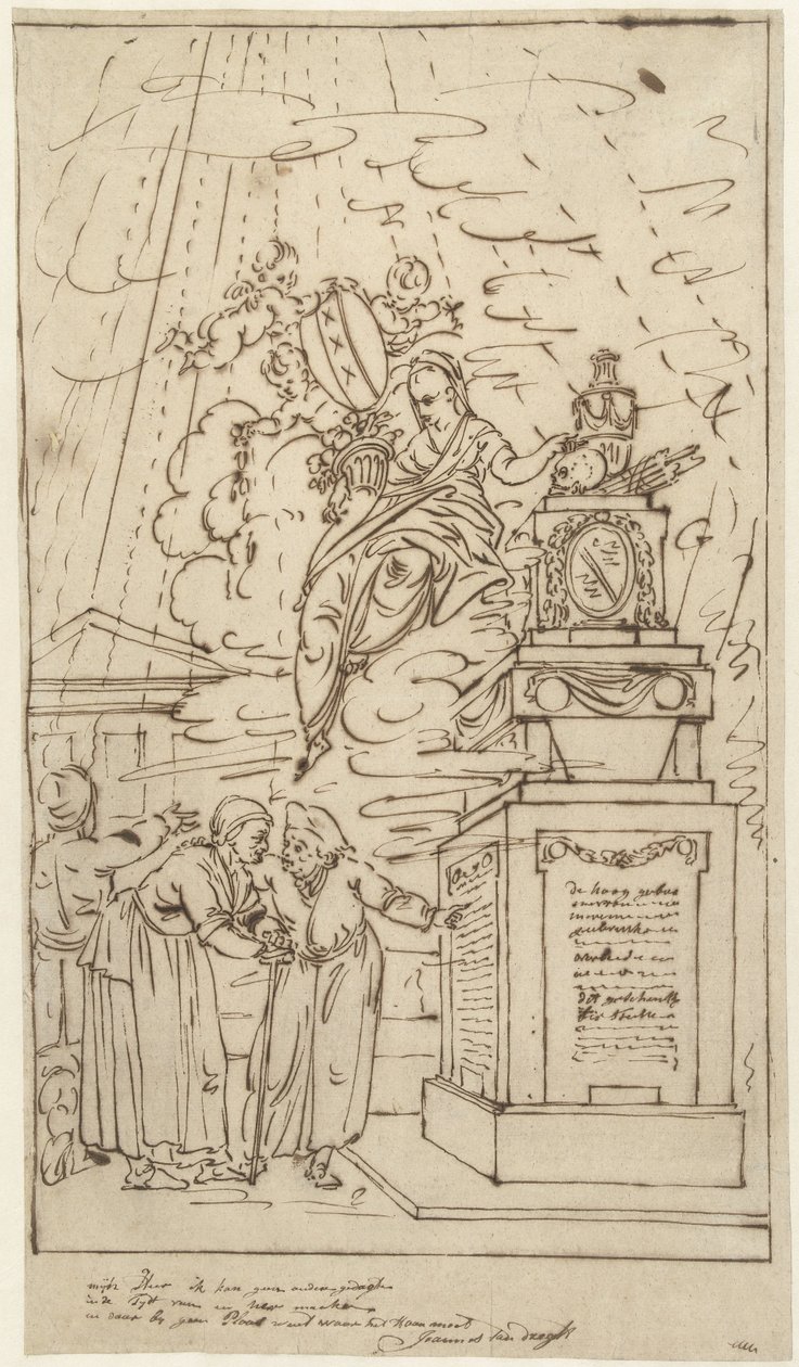 Figures by a Tomb Monument by Johannes van Dregt
