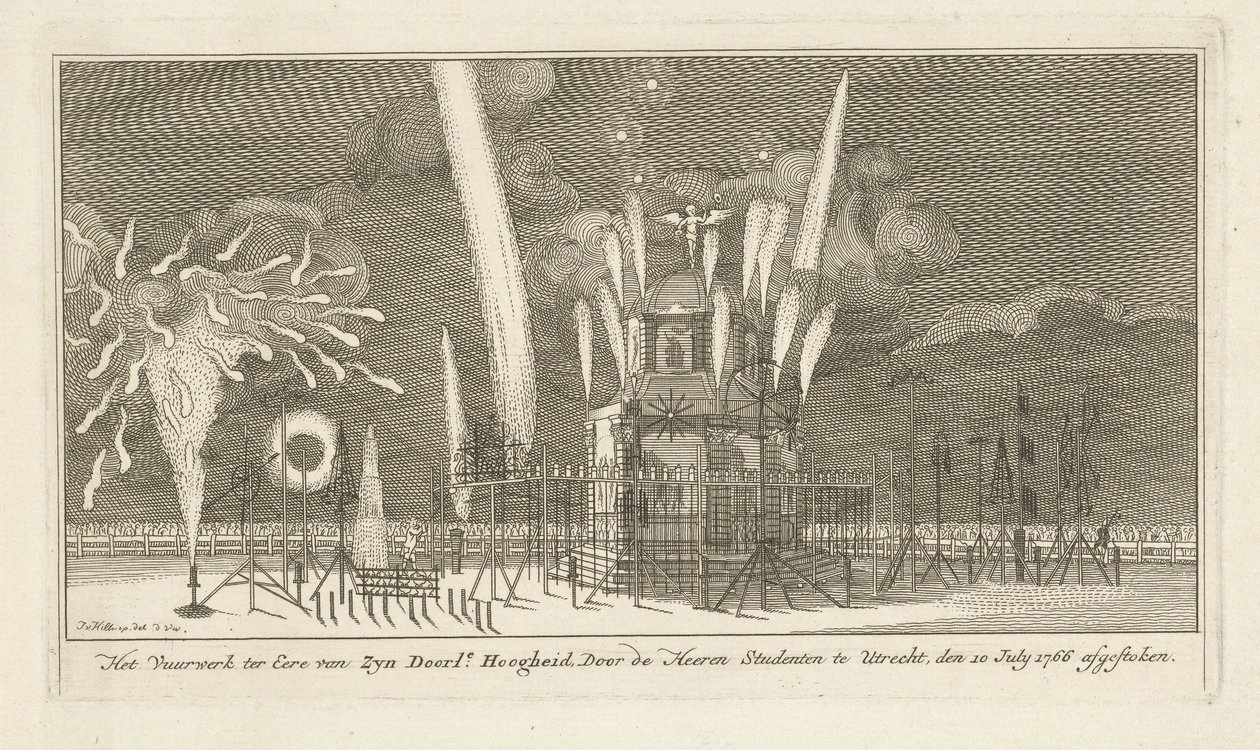 Fireworks at a Pavilion by Johannes van Hiltrop