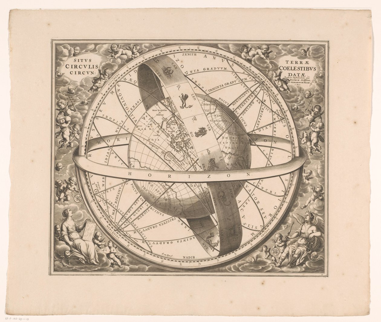 Celestial Map of the Earth According to the System of Ptolemy by Johannes van Loon