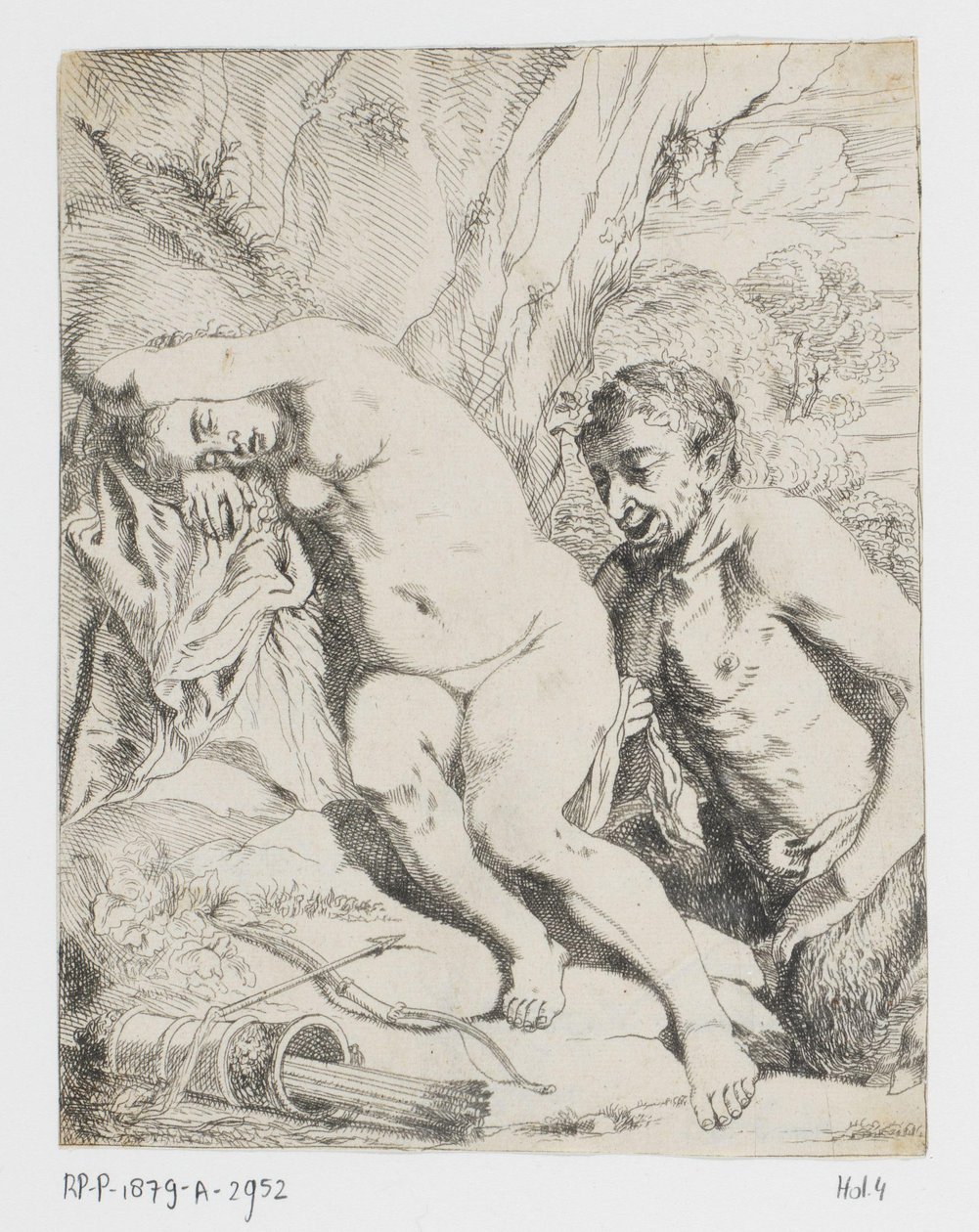 Sleeping Nymph and Satyr by Johannes van Seegen