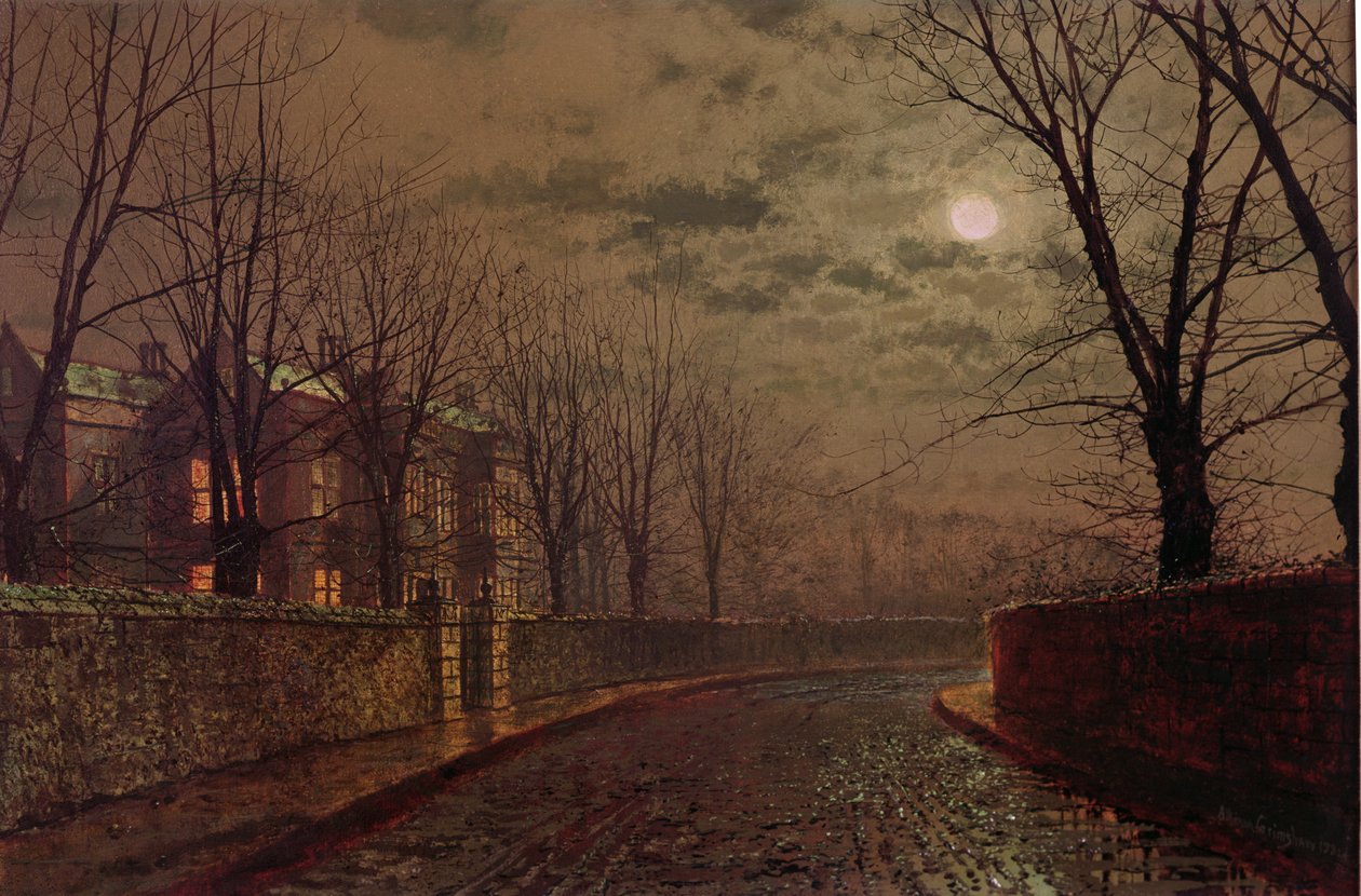 Moonlit Street Scene by John Atkinson Grimshaw