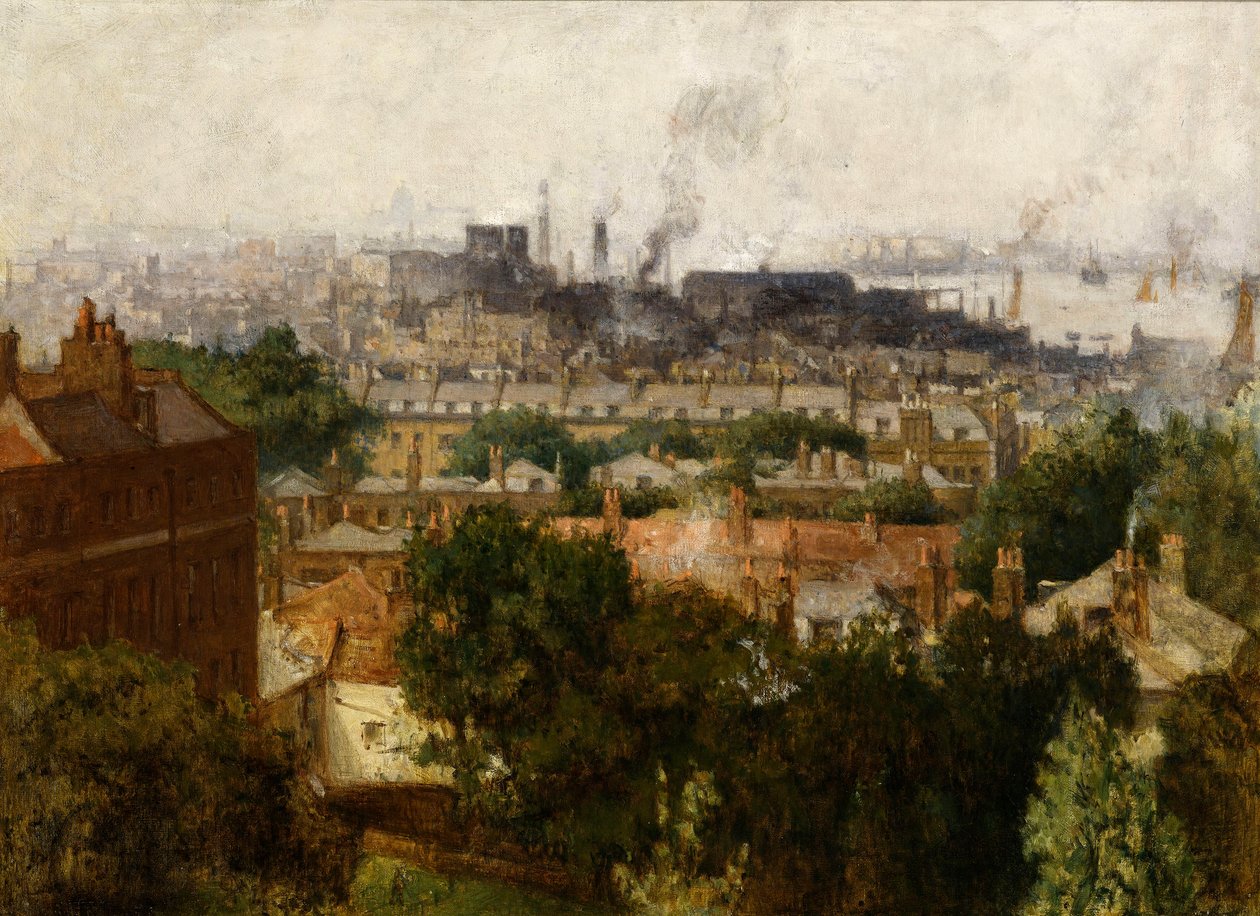 London and the Thames from Greenwich, 1890 by John Auldjo