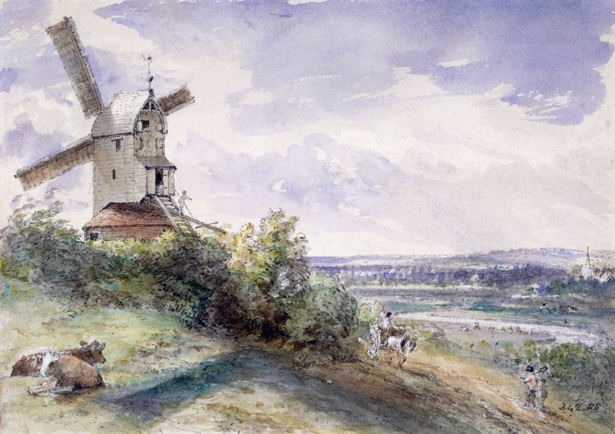 A windmill at Stoke by Nayland, near Ipswich, Suffolk, 1814 by John Constable