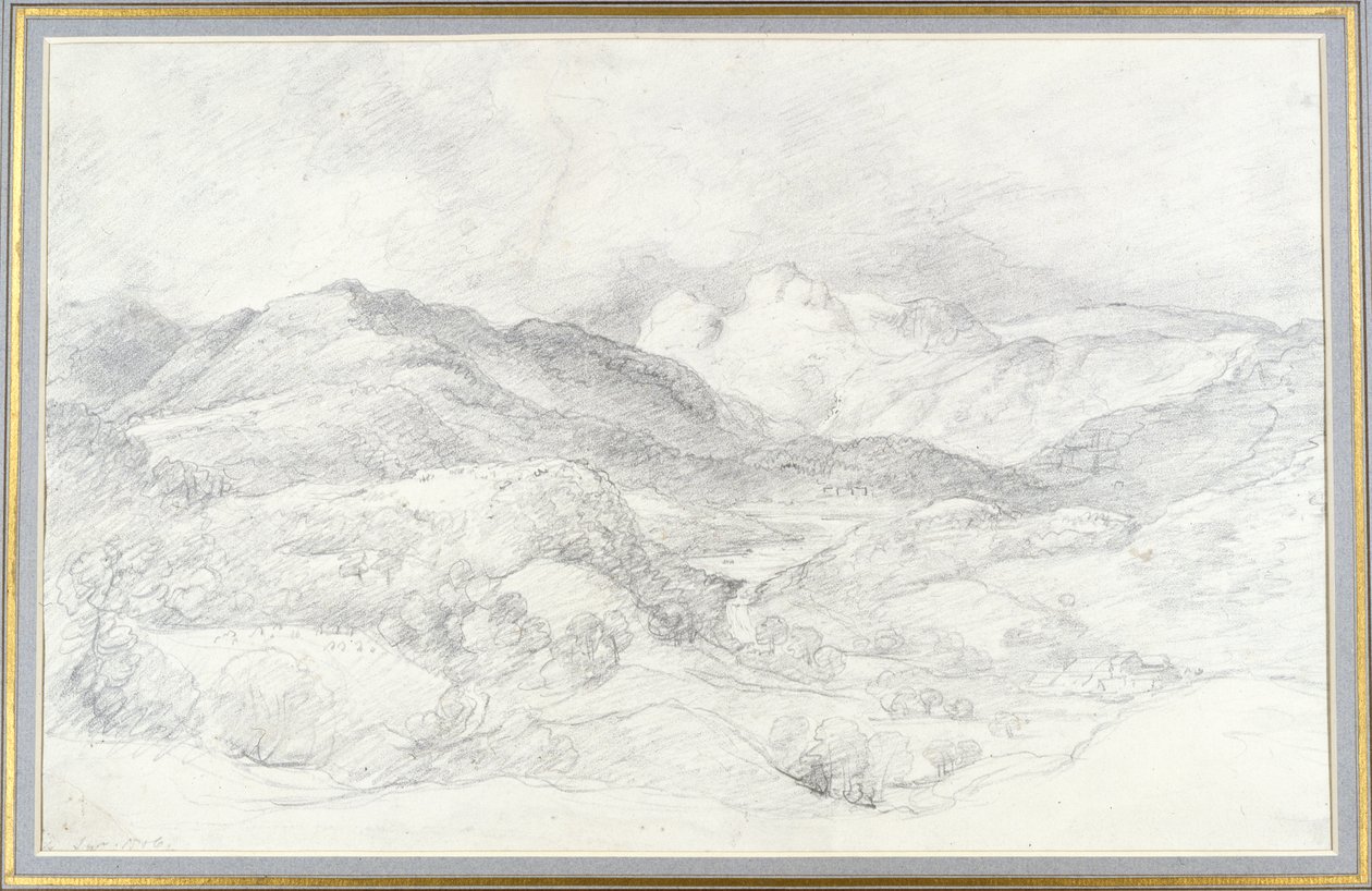 Langdale Pikes from Elterwater, 4th September 1806 by John Constable