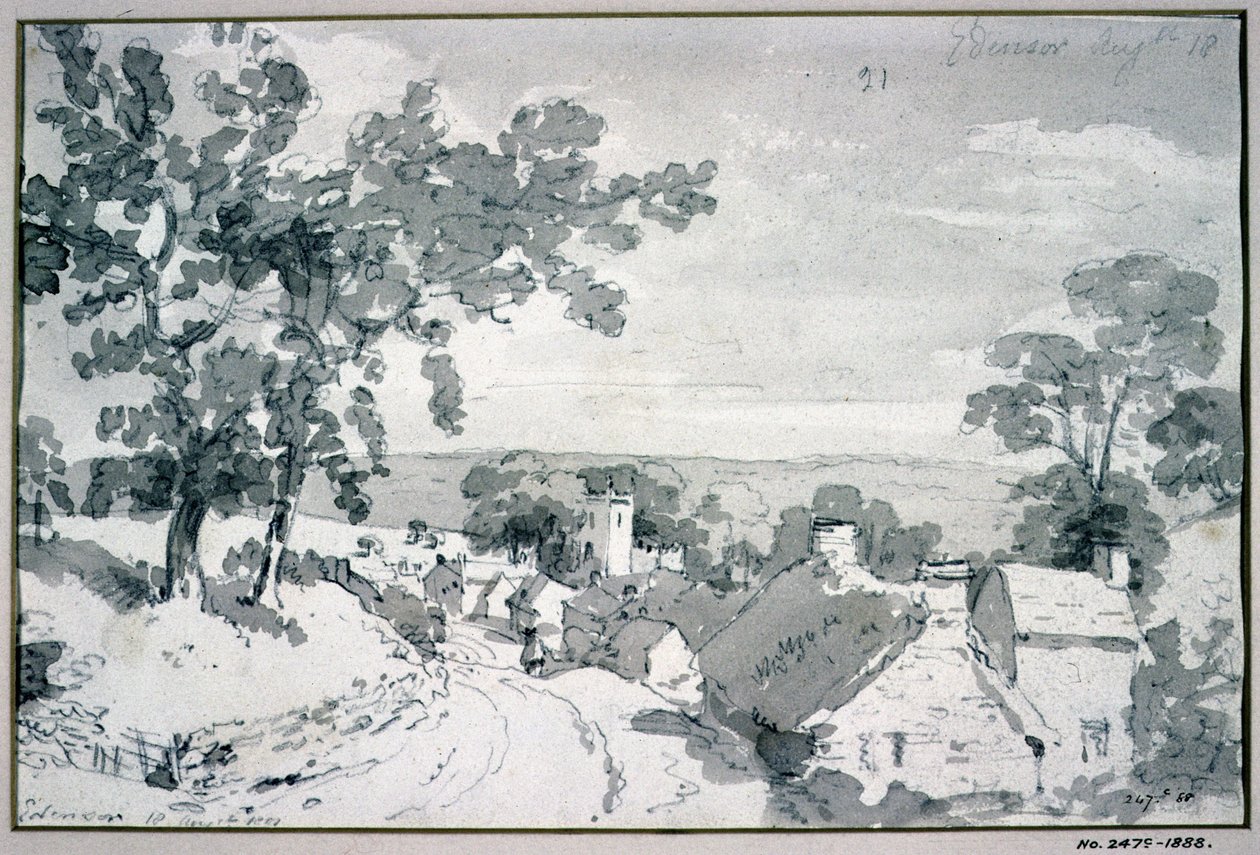 The Entrance to the Village of Edensor, 1801 by John Constable