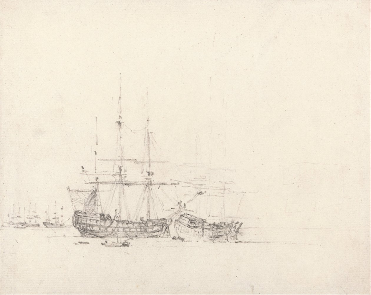 Two Ships at Anchor by John Constable
