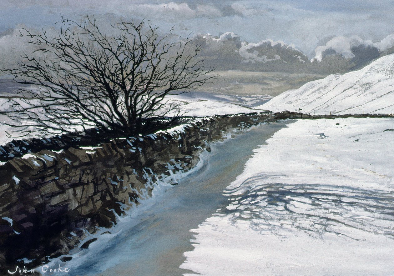 Snow Above Barbondale, Barbon, near Kirby Lonsdale, Cumbria by John Cooke