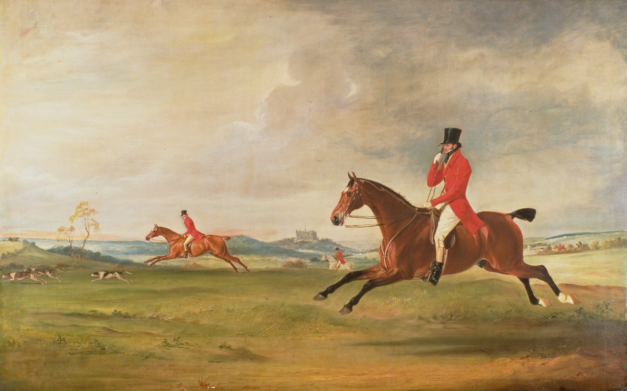 John, 5th Duke of Rutland, General Lord Charles Manners and General Lord Robert Manners Hunting by John E. Ferneley