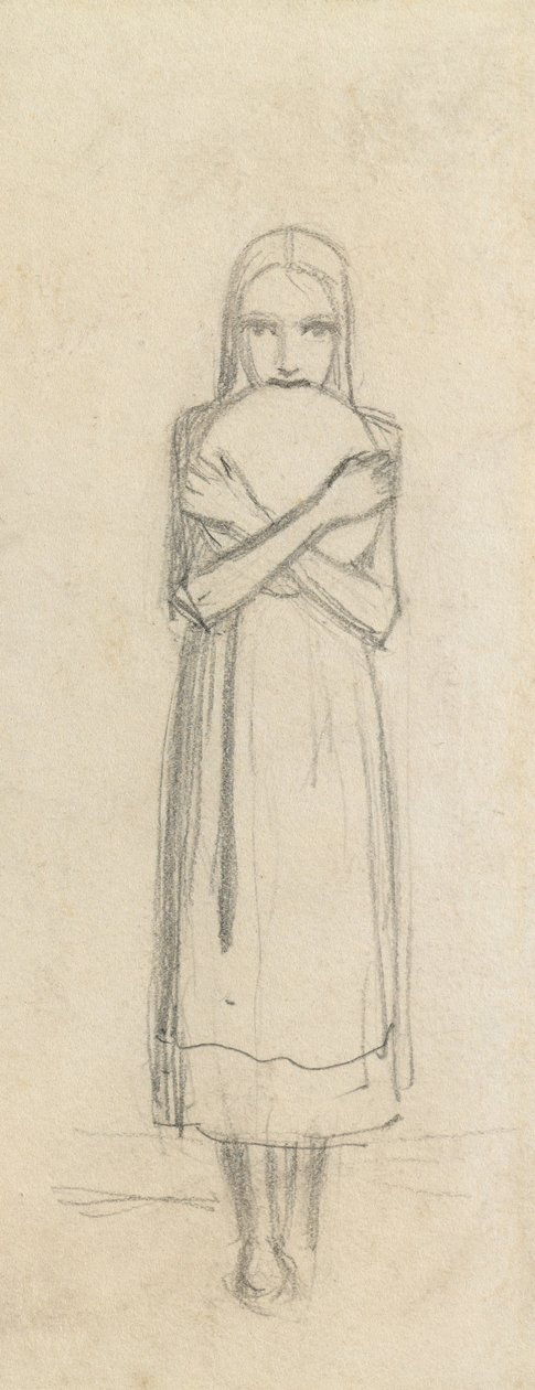 Sketch of a Young Girl by John Everett Millais