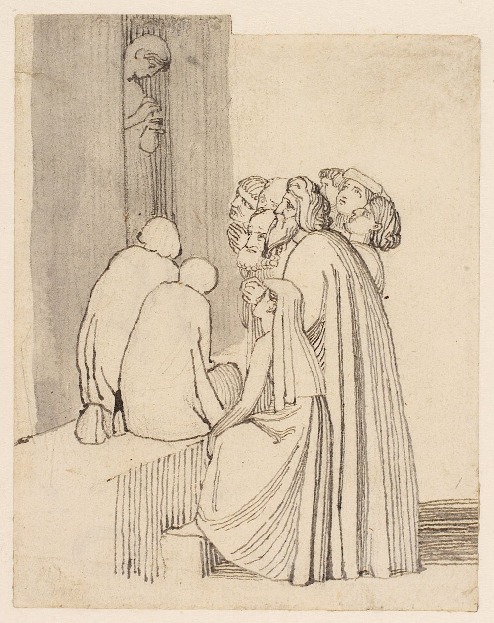 A Beggar Family Round a Door by John Flaxman