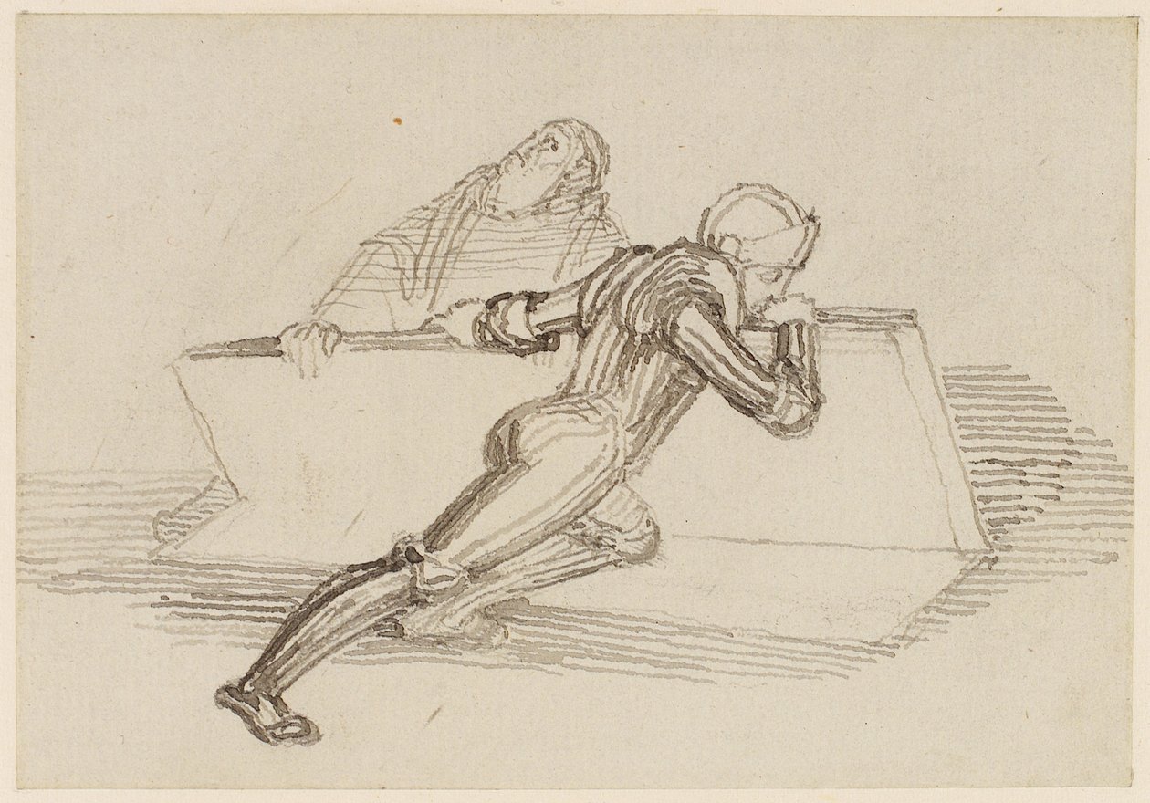 A Knight Raising A Slab by John Flaxman