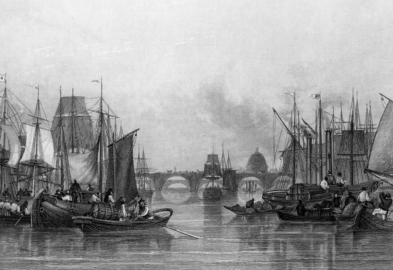 The Upper Pool, River Thames, engraved by John Woods by John Francis Salmon