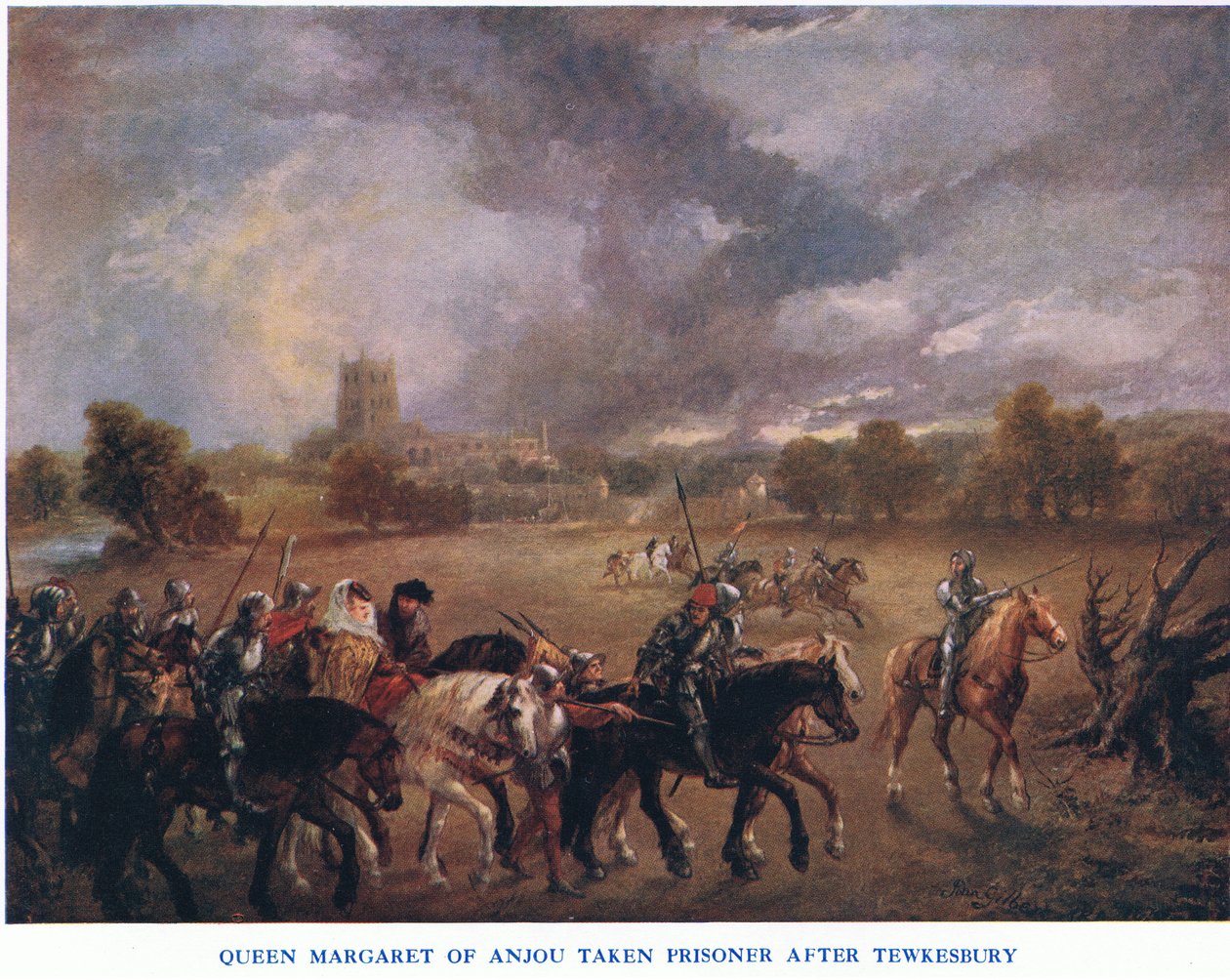 Queen Margaret of Anjou taken prisoner after Tewkesbury by John Gilbert