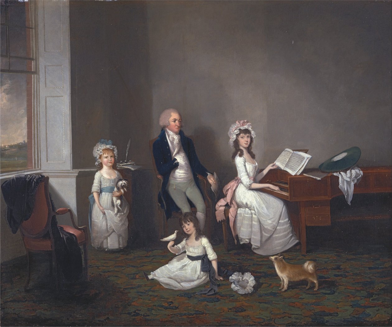 John Richard Comyns of Hylands, Essex, with His Daughters by John Greenwood
