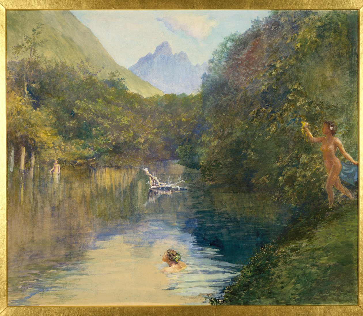 Ford at the Upper End of the Vai-Te-Piha (Tautira River) Tahiti, 1891 by John La Farge or Lafarge