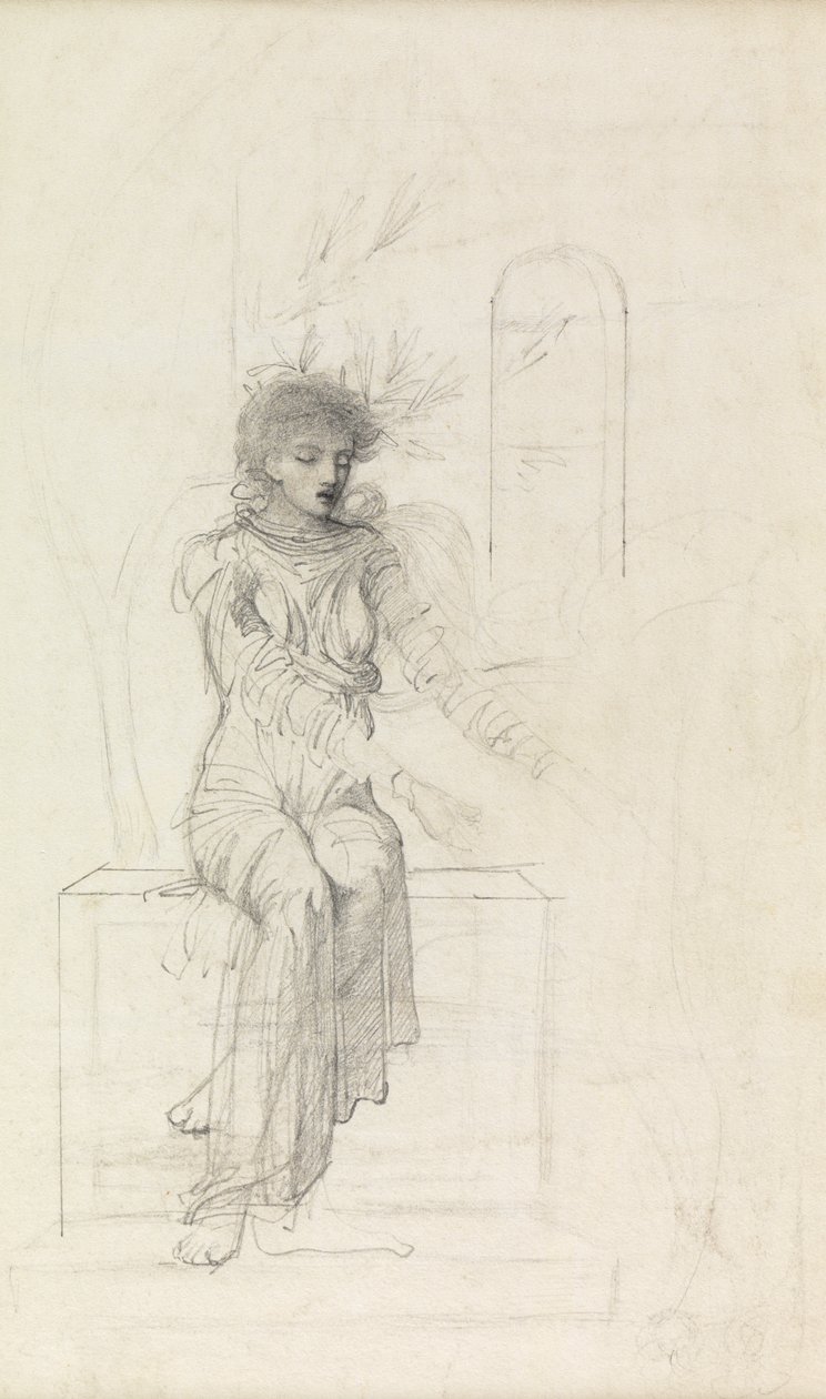 Study of a seated woman by John Melhuish Strudwick