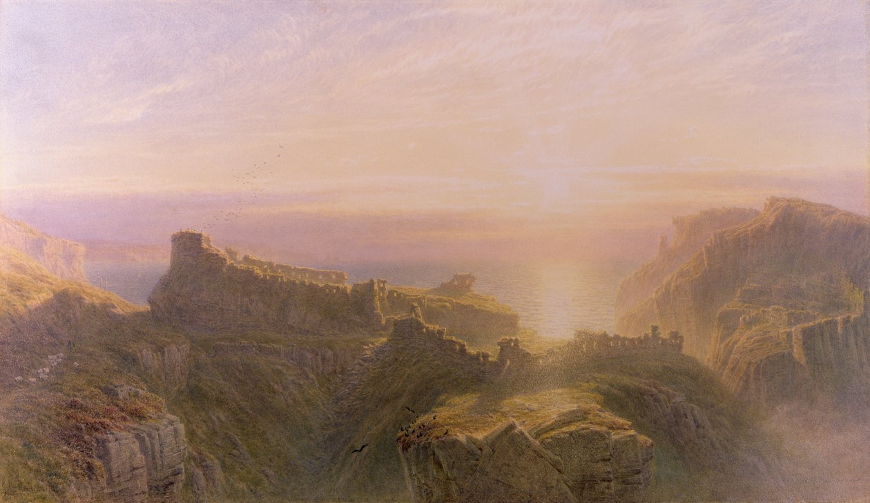 Sunset at Tintagel, 1871 by John Mogford