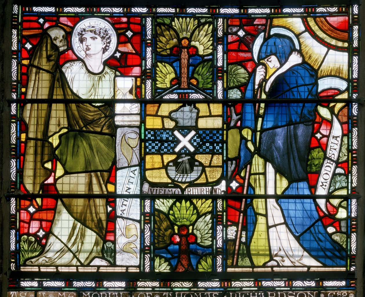 Paisley Abbey, Patience and Modesty, 1873 by John Moyr attr.to Smith