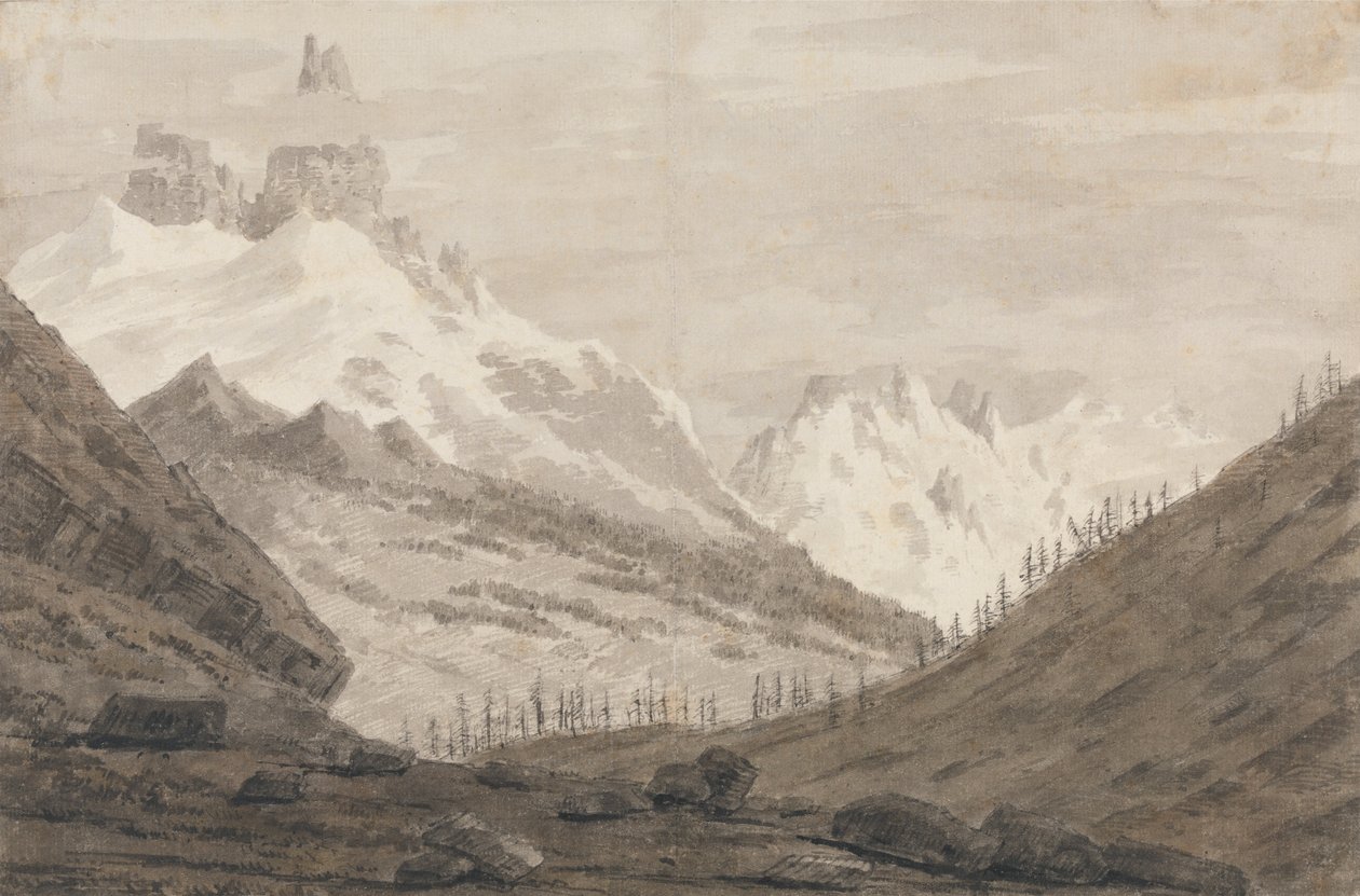 Between Chamonix and Martigny by John Robert Cozens