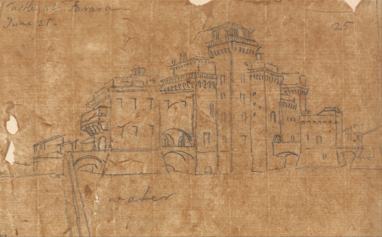 Castle at Ferrara, June 21 by John Robert Cozens