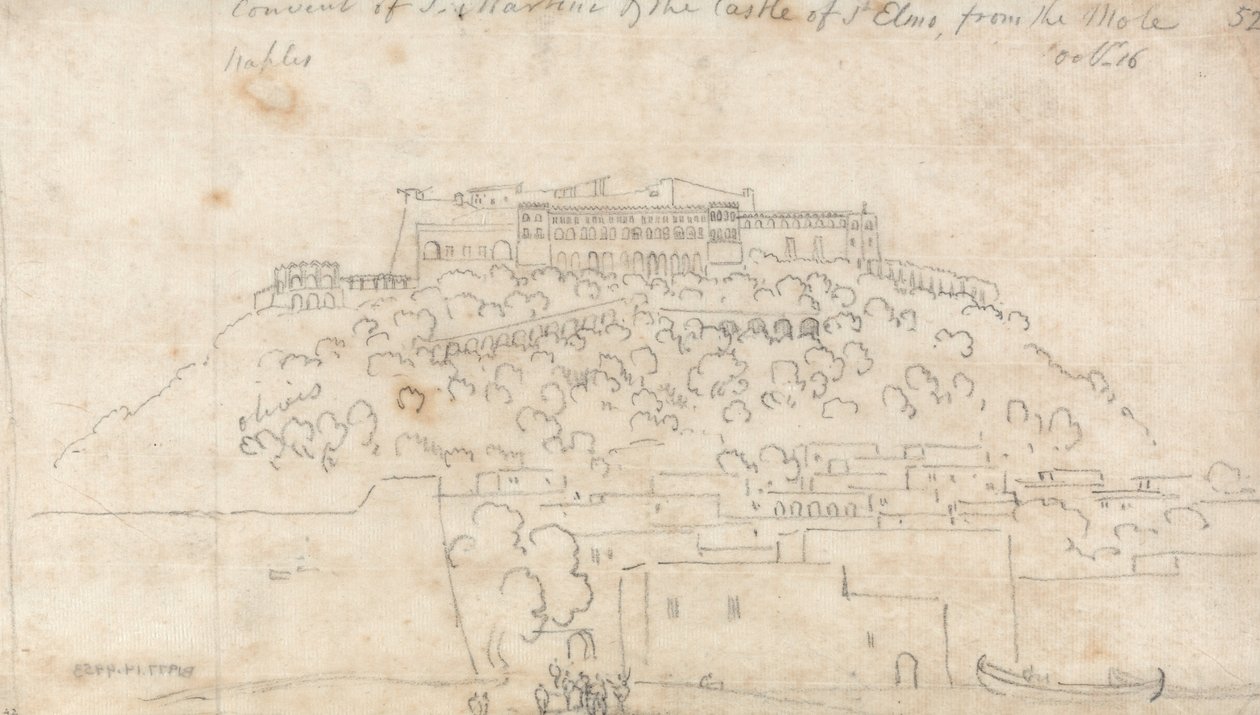 Convent of S. Martino and Castello di Sant Elmo from the Mole, Naples by John Robert Cozens