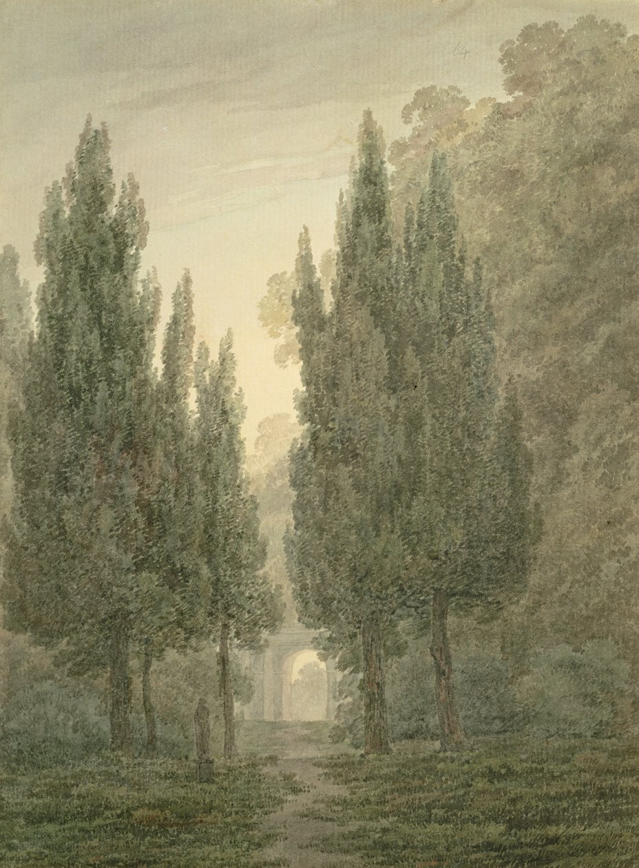 In the Gardens of the Villa Pamphili by John Robert Cozens