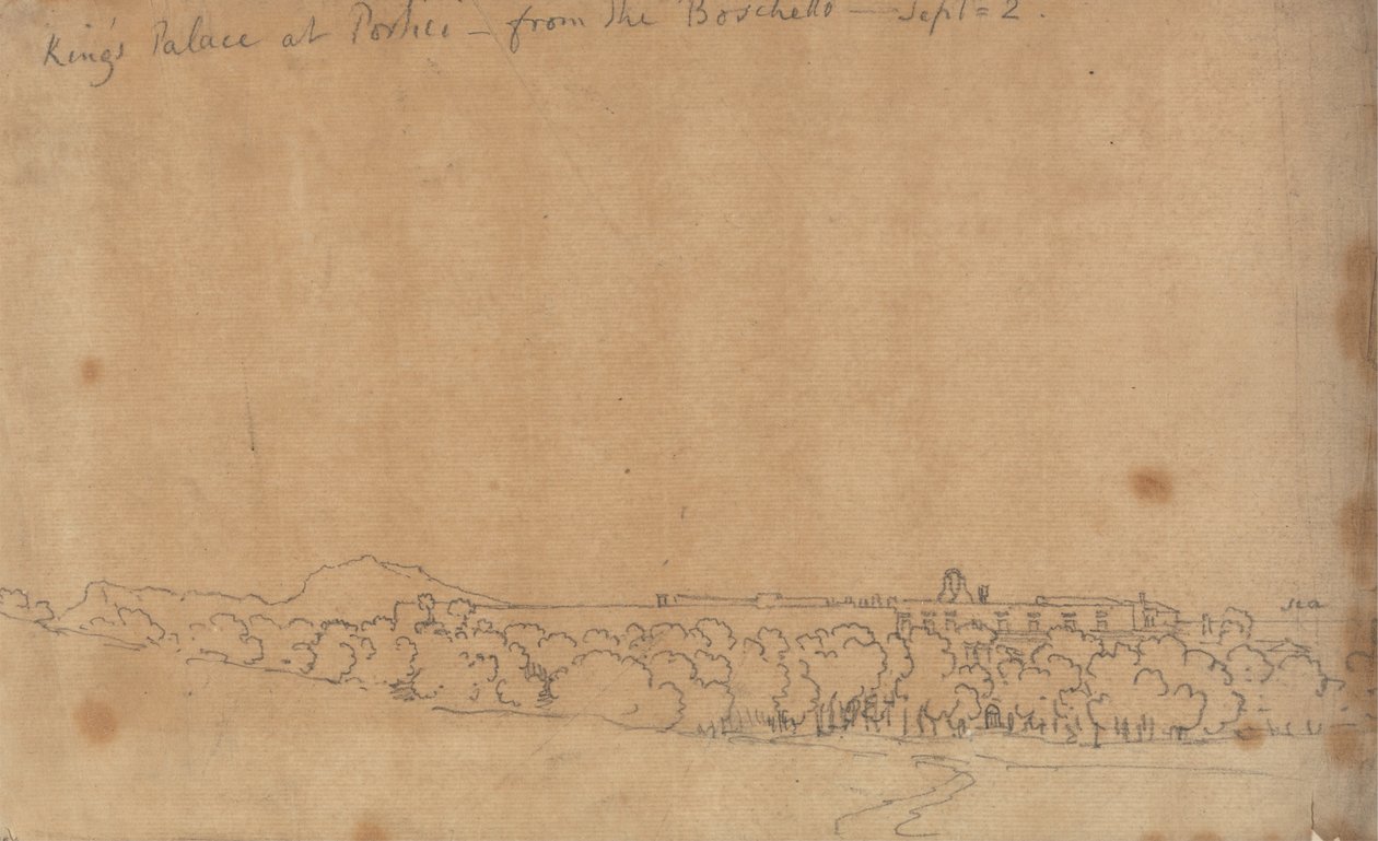 Kings Palace at Portici from the Boschetto, September 2 by John Robert Cozens